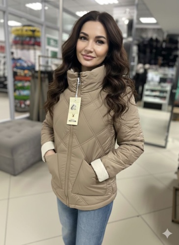 Демисезонная куртка Button песочный