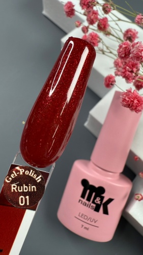 M&K nails гель-лак Rubin 01 камуфлирующее 7 мл