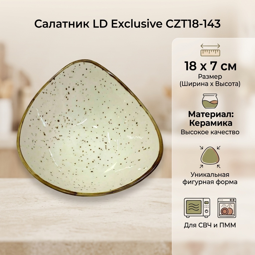 Салатник LD Exclusive 18х18 см, керамика, 1 шт