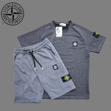 Повседневный костюм Stone Island серый
