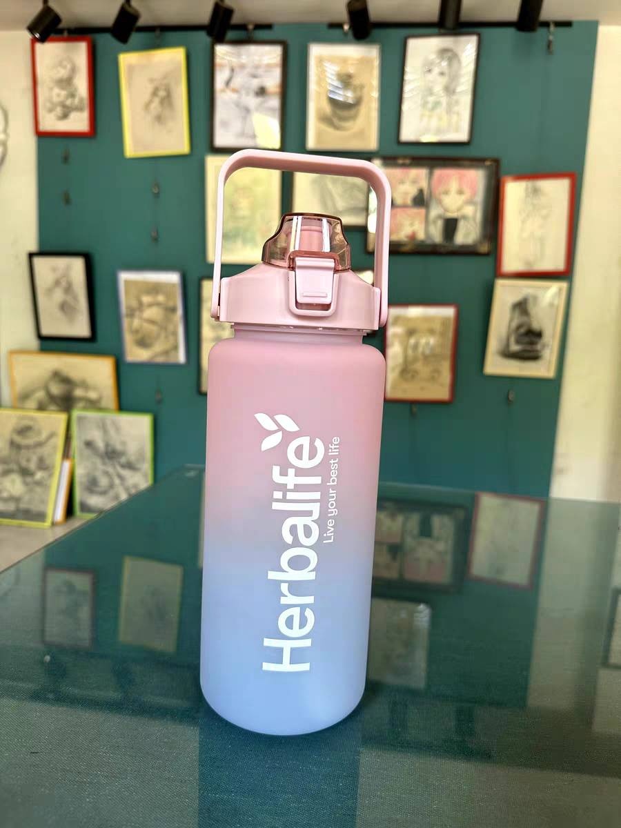 Бутылка Herbalife Nutrition 2 л синий, фиолетовый, крышка с трубочкой, полипропилен, тритан