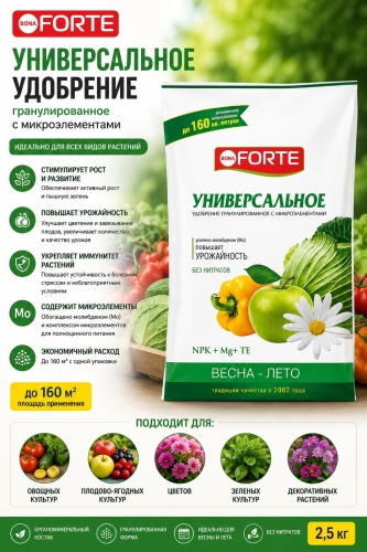 Bona Forte гранулы Универсальное с микроэлементами (весна-лето) л 2.5 кг