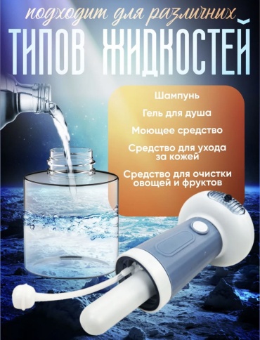 Помпа-дозатор для жидкого мыла 656079595 белый, синий