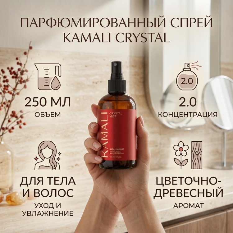 KAMALI Crystal парфюмированный спрей 250 мл, для женщин