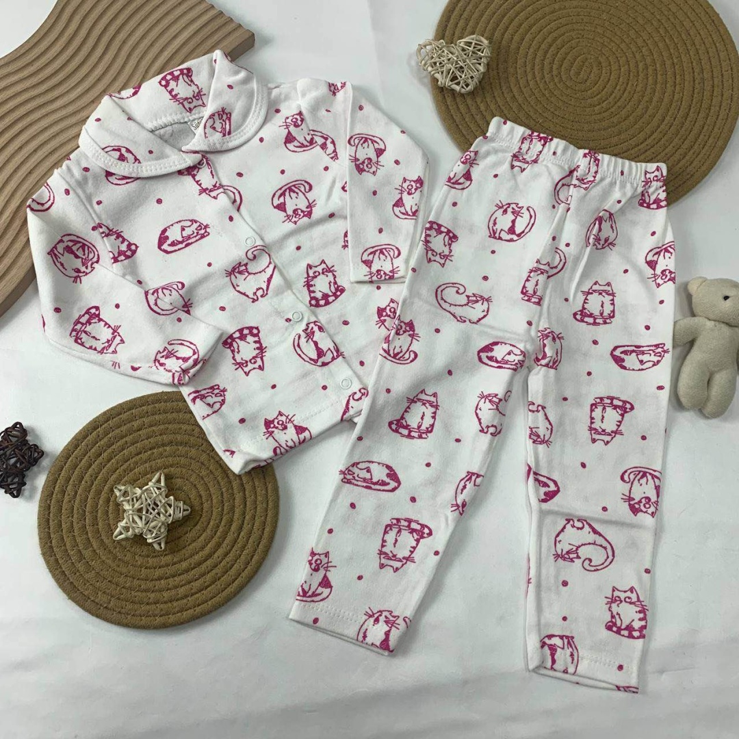 Пижама Ahtan brand белый, фуксия