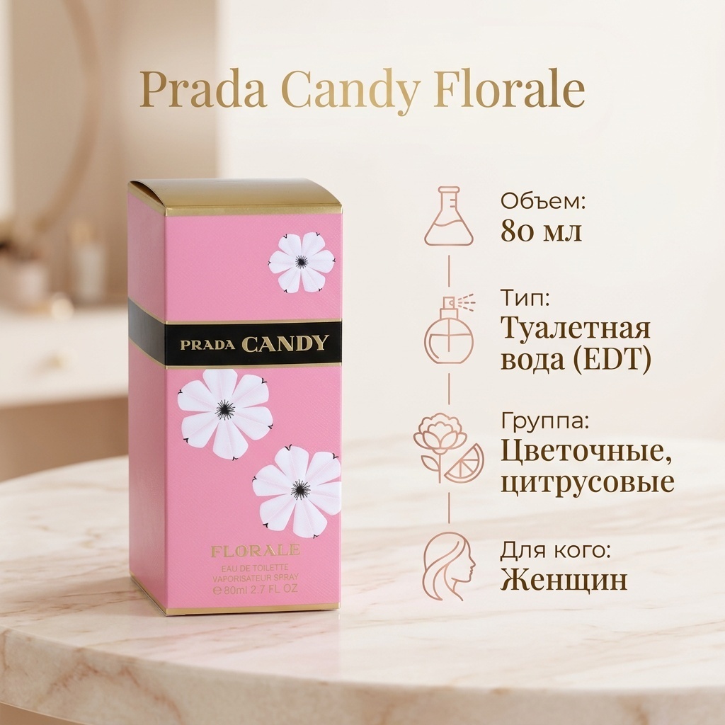 Prada Candy Florale туалетная вода EDT 80 мл, для женщин