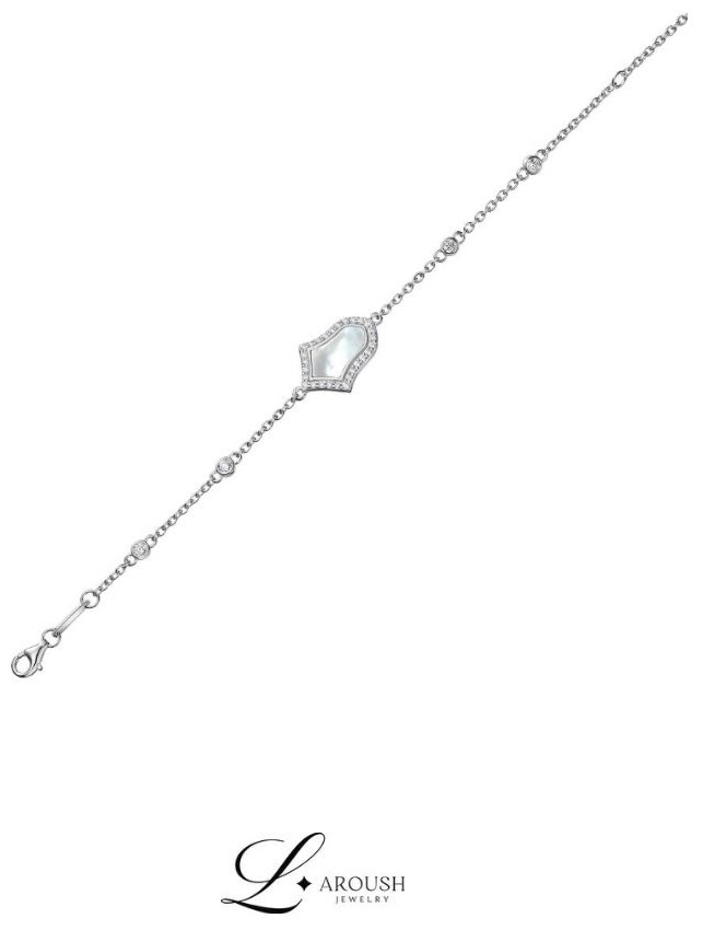 Laroush Jewelry BC009870SSPR004 длина 21 см, вес 6.7 г серебро, родий, плетение якорное