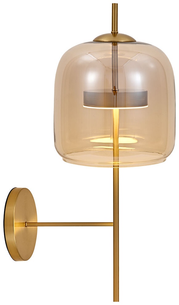 Бра настенный, накладной Arte Lamp LED, бежевый, латунь