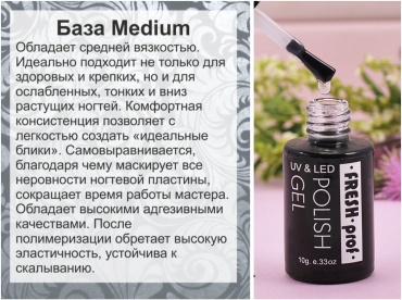 Fresh prof базовое покрытие Medium viscosity Base глянцевое 10 мл