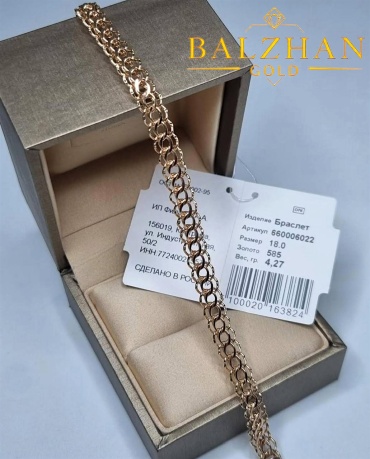 Dani DANI-KR-BR-329 длина 20 см, вес 4.77 г золото, плетение питон