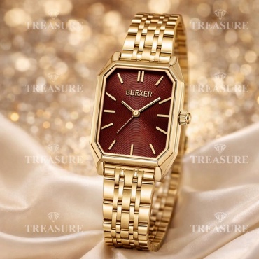 Кварцевые BURKER Isabell Gold Burgundy нержавеющая сталь