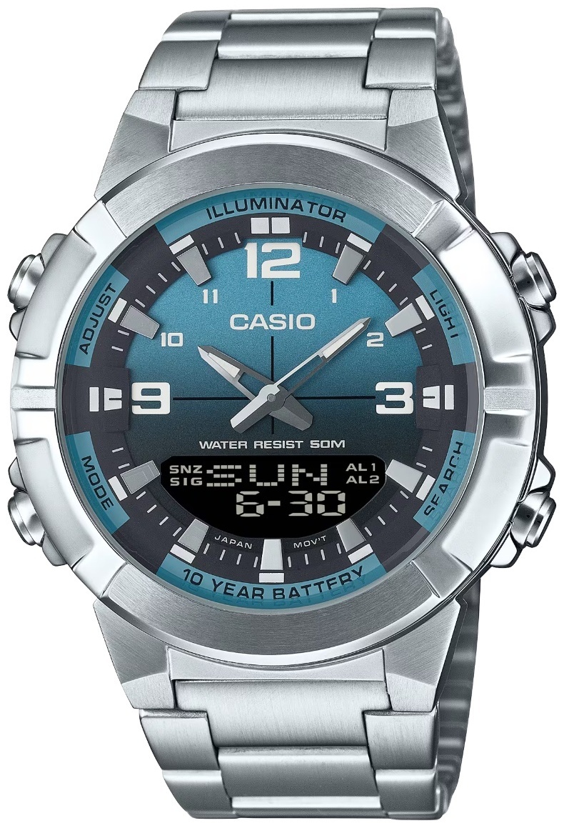 Кварцевые CASIO AMW-870DA-2A2VDF нержавеющая сталь