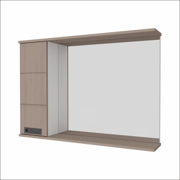 Шкаф зеркальный навесной AVK Furniture Сара, 100x17.5x70 см, белый, бежевый