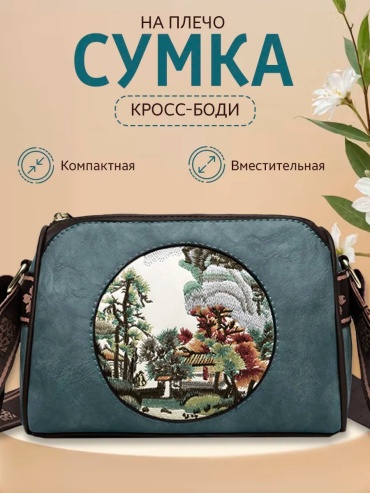 Сумка кросс-боди экокожа голубой