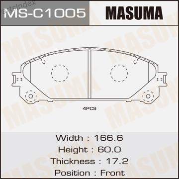 Masuma Колодки Тормозные Дисковые MSC1005