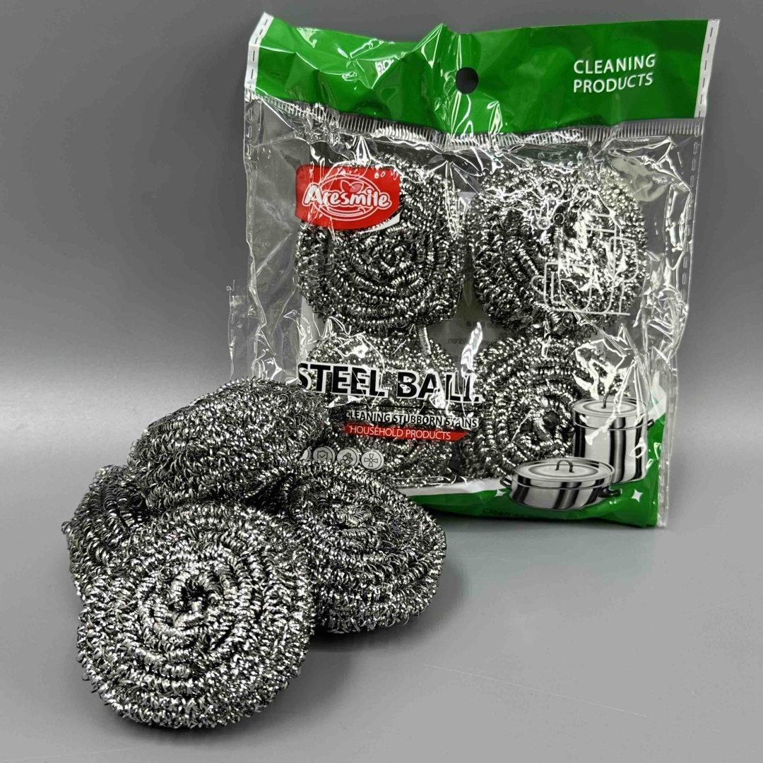 Щетка для посуды, универсальная Steel Steel Ball 4 шт, металл