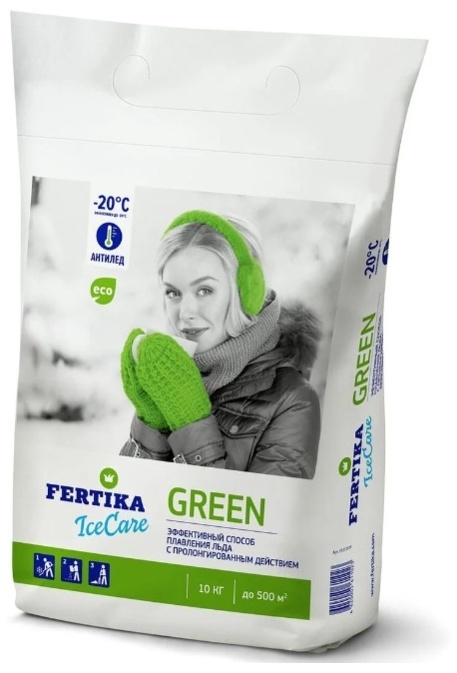 Противогололедное средство FERTIKA химический Реагент IceCare GREEN 10кг