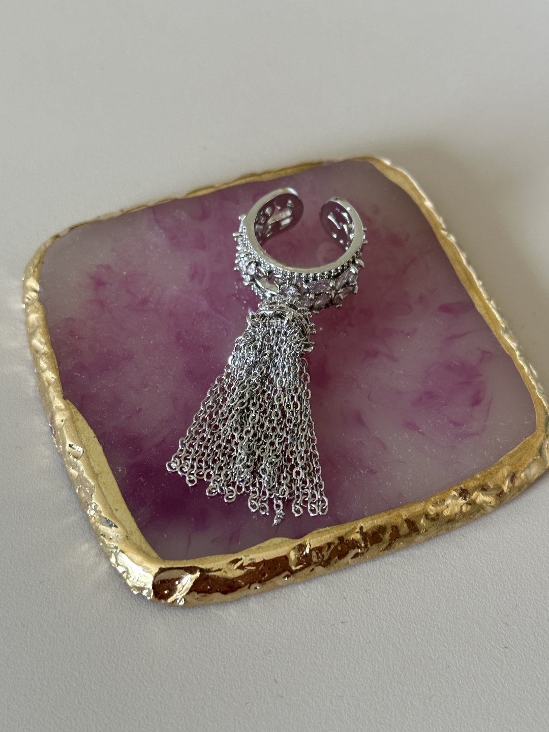 Кольцо Purpur Jewelry размер регулируемый бижутерный сплав, фианит