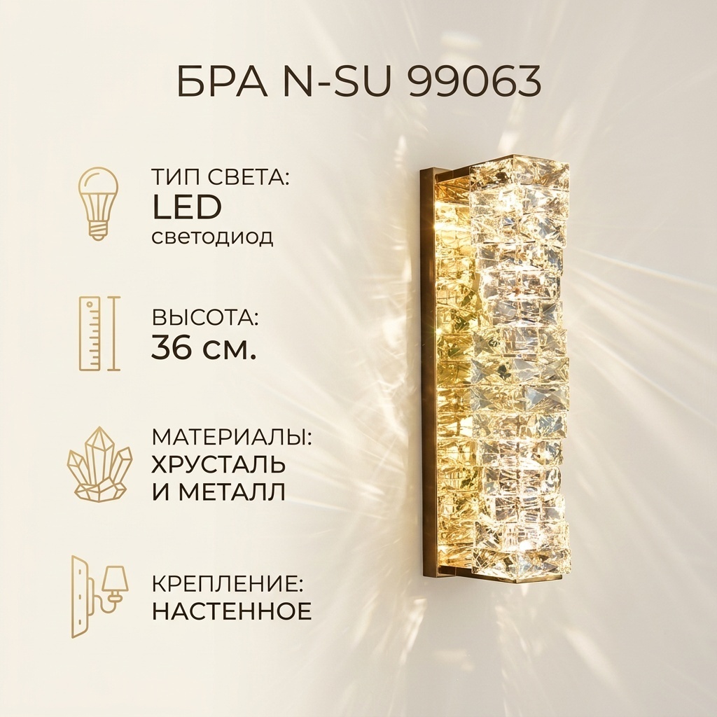 Бра настенный N-SU LED, золотистый