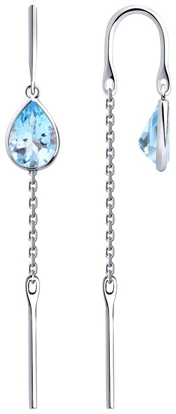 Серьги-цепочки SOKOLOV EAR-SO-585-174215 вес 1.12 г золото, топаз