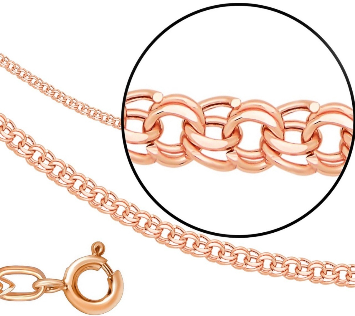 Феникс JEWELRY 8080200п длина 60 см, вес 11.54 г золото, плетение бисмарк