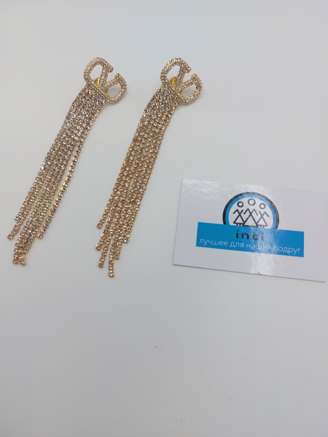Серьги Inci латунь, кристаллы Swarovski