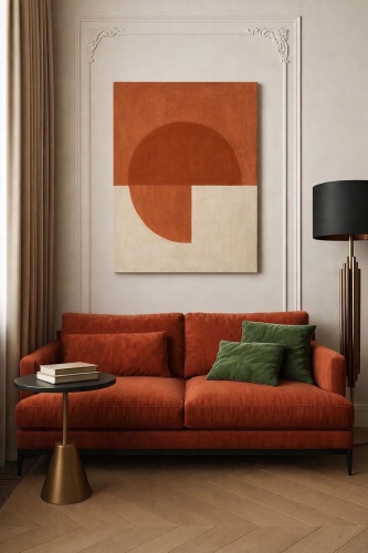 Araystudio.kz картина интерьерная на холсте “Солнечный круг” modern minimal art 60x80 см
