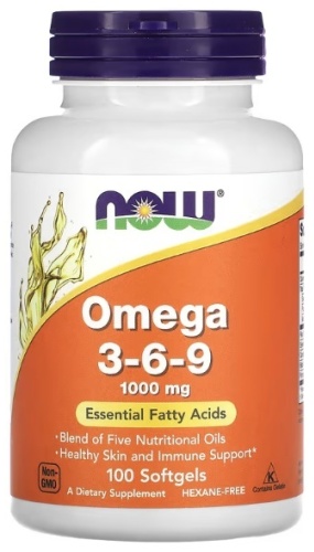 NOW Omega 3-6-9 1000 мг (Витамин Омега) капсулы 100 шт