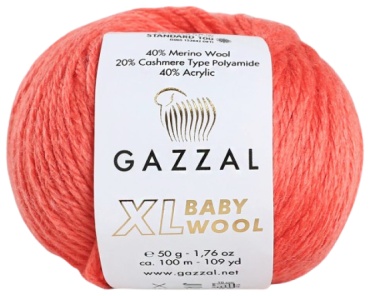 Моток GAZZAL Baby Wool XL 819 - Темно-коралловый 100 м 50 г