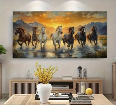 HOLST KOKSHE картина Табун Лошадей 120x60 см