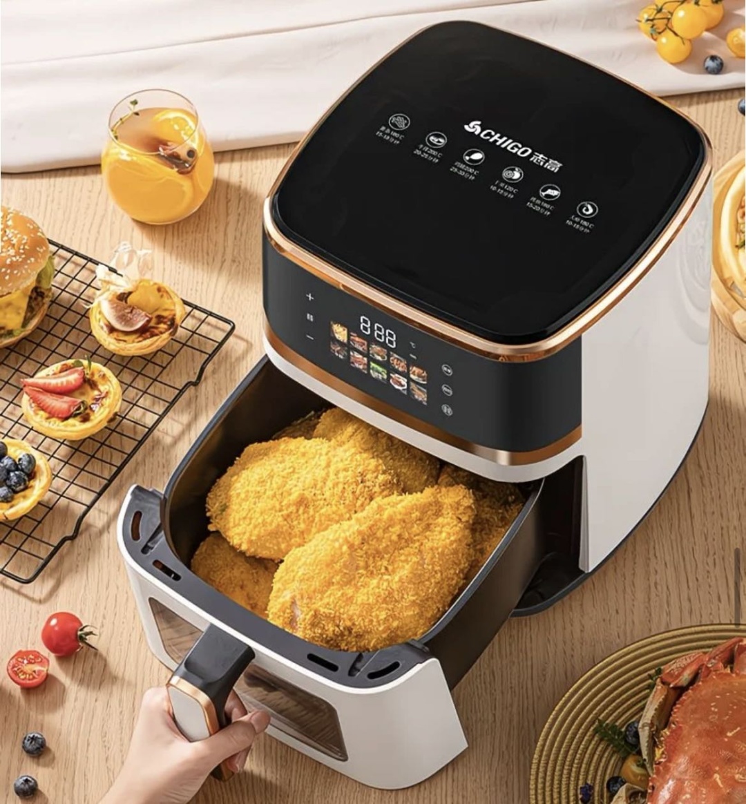 Аэрогриль CHIGO GM825DT 12 л белый, черный