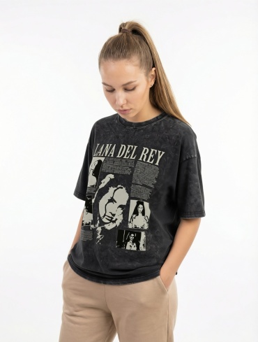 Футболка HARU Lana Del Rey серый