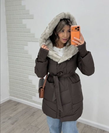 Зимняя куртка Ayka Exclusive графит, темно-коричневый