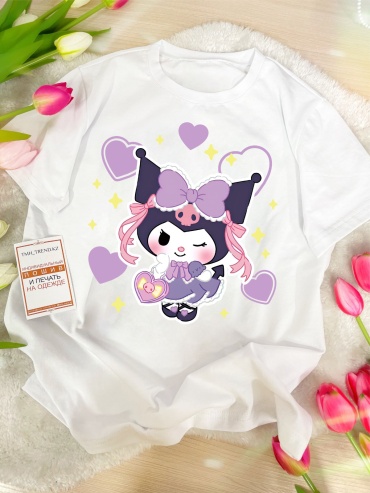 Футболка Куроми Kuromi Хэллоуин TMH_TREND.KZ  TMH_TREND.KZ белый