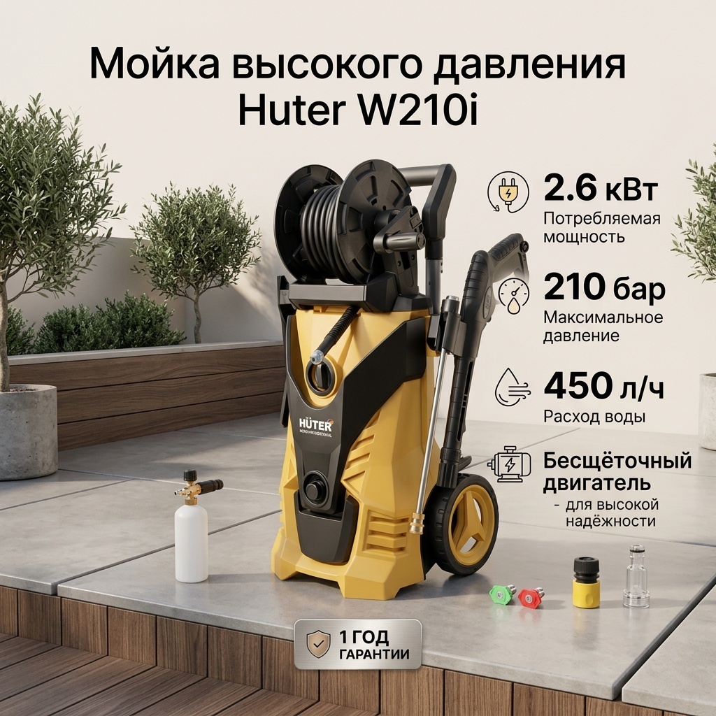 Мойка высокого давления Huter электрический 210 бар, W210i Professional
