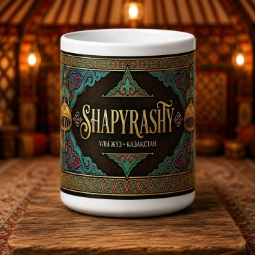 Кружка Fotolife SHAPYRASHY, ҰЛЫ ЖҮЗ • ҚАЗАҚСТАН, 300 мл, керамика, 1 шт.