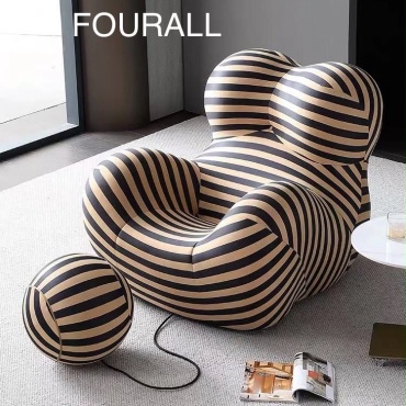Кресло FOURALL 614486151 , обивка ткань, коричневый, бежевый
