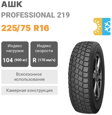 АШК Professional 219 225/75 R16 104R