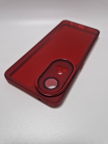 Чехол для OPPO Reno 8T красно-прозрачный