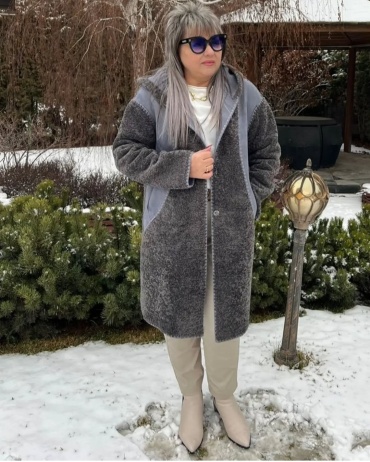 Дубленка Angel серый, бежевый