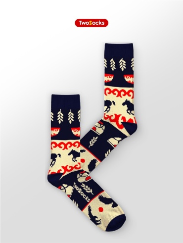 Носки TwoSocks 1 пара белый, темно-синий 38-42