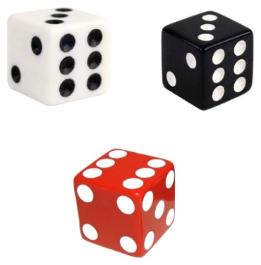 Игральные кости REGAL D6 шестигранные 16 мм 3 шт белый красный черный