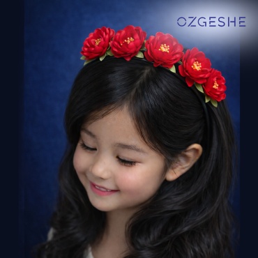 Нежный ободок на голову для девочек OZGESHE красный