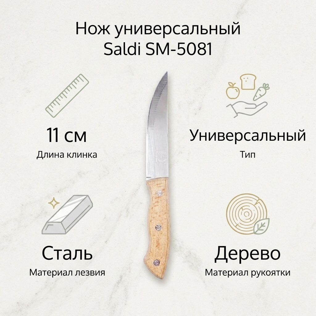 Нож универсальный Saldi, лезвие: сталь 1 шт