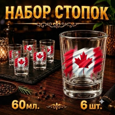 Набор стопок для водки 60 мл, 6 шт