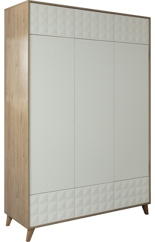 Распашной шкаф Пинскдрев Тринити, 154x230х59 см, белый, коричневый