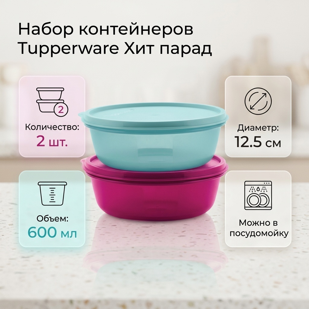 Tupperware набор контейнеров Хит парад 2 шт, пластик