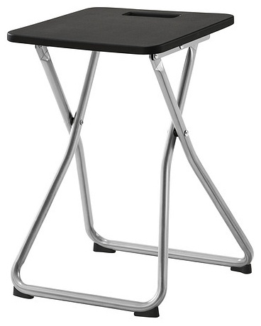 Табурет IKEA GUNDE, 45x34x32 см, черный 1 шт.