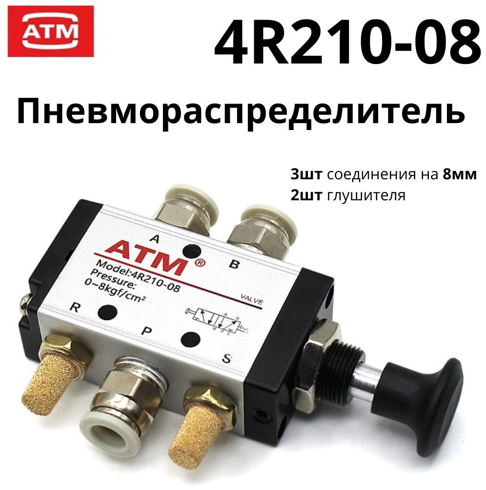 ATM распределитель пневматический 4R210-08 комплект 8мм