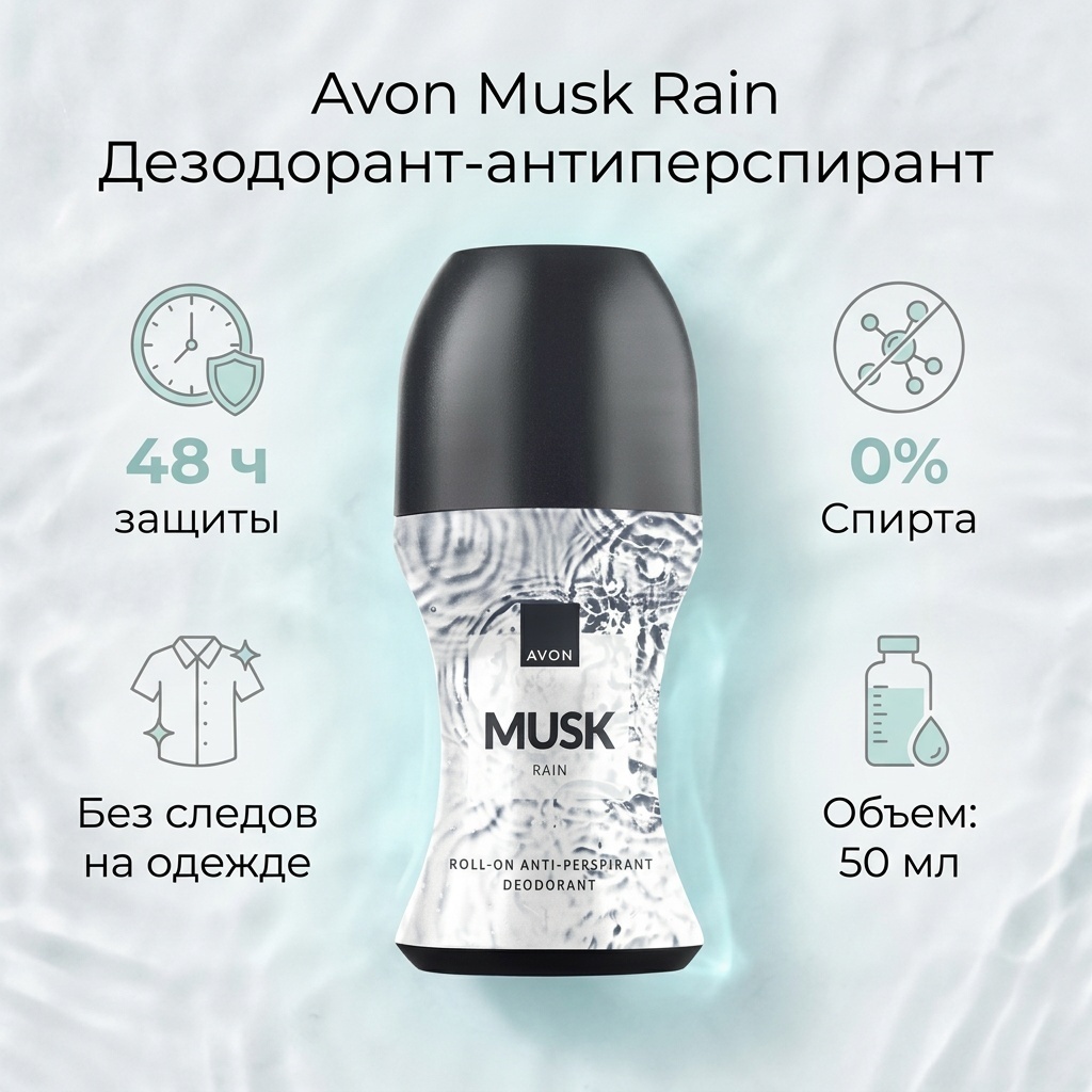 Avon Musk rain дезодорант-антиперспирант для мужчин 50 мл